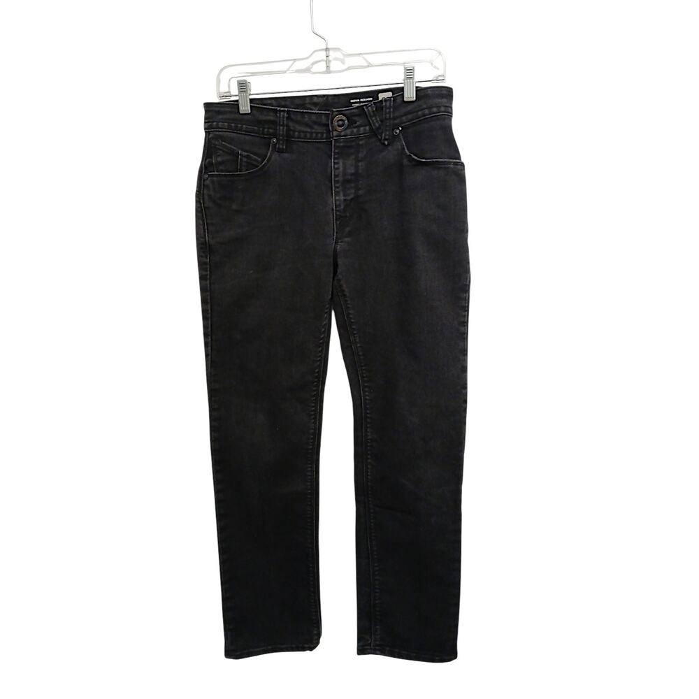 Volcom Nova Solver Black Denim Jeans Men Sz 30 Pants Straight Skater Rave Preppy